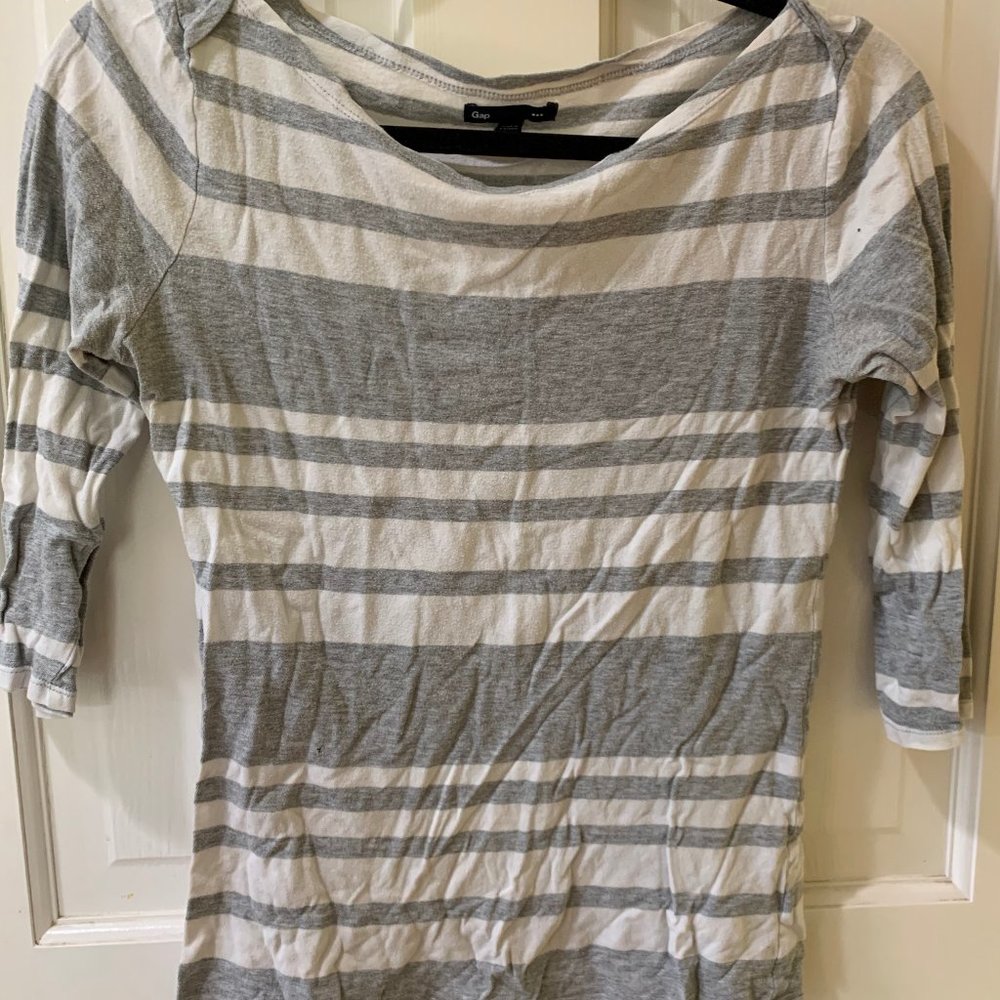 Grey and White striped shirt